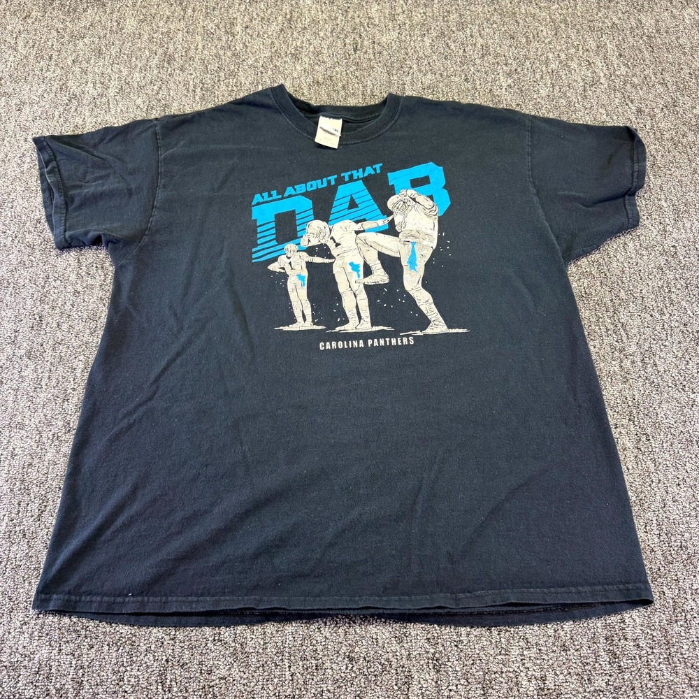 Carolina Panthers T Shirt Mens XL Black Gildan Football NFL All About That Dab